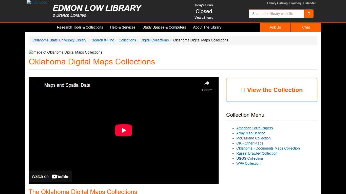 Oklahoma Digital Maps Collections